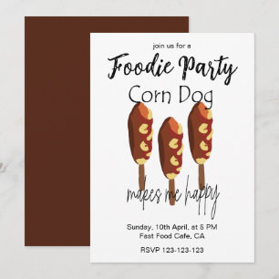 Corndog Macht Mich Glücklich Foodie-Party Einladung
