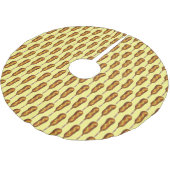 Corndog Stick Hot Mais Hund Hotdog Gelber Senf Polyester Weihnachtsbaumdecke (Schrägansicht)