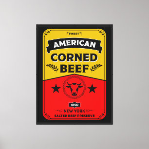 Corned Beef Küche Vintage Leinwanddruck