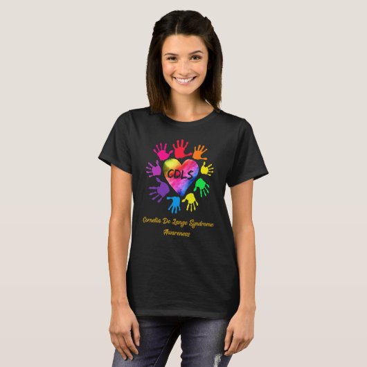 Cornelia De Lange Syndrome Awareness Hands T-Shirt (Vorne ganz)