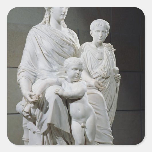 Cornelia, Mutter der beiden Brüder Gracchi Quadratischer Aufkleber (Vorderseite)