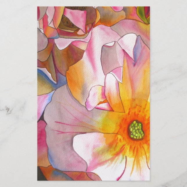 Cornelia pastellrosa Aquarellkunst (Vorderseite)