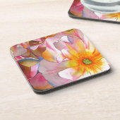 Cornelia pastellrosa Aquarellkunst Getränkeuntersetzer (Linke Seite)