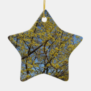 Cornelian Cherry Dogwood und Blue Sky Floral Keramikornament
