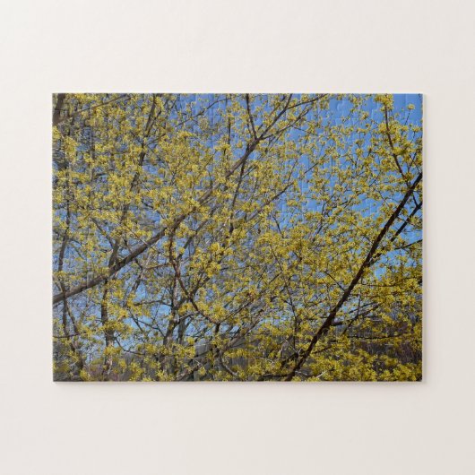 Cornelian Cherry Dogwood und Blue Sky Floral Puzzle (Horizontal)