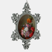 Cornelis Johannes van Hulsteijn Vase mit Blume Schneeflocken Zinn-Ornament (Links)