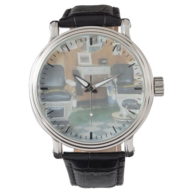 Corner Barber Zwei Stühle Armbanduhr (Vorderseite)