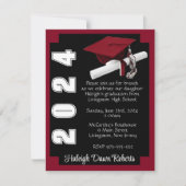 Corner Block Black & Kardinal Red Abschluss Einladung (Vorderseite)