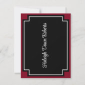 Corner Block Black & Kardinal Red Abschluss Einladung (Rückseite)