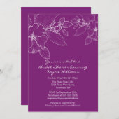 Corner Blossom Magenta Bridal Dusche Einladung (Vorne/Hinten)