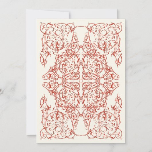 Corner Blühe Einladung zur Hochzeit (Crimson Red) (Vorderseite)