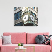 Corner Clock Downtown Chicago Canvas Print Leinwanddruck (Insitu (Wohnzimmer))