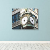 Corner Clock Downtown Chicago Canvas Print Leinwanddruck (Insitu (Holzboden))