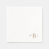 Corner Gold Monogram Simple Cocktail Napkins Serviette (Vorderseite)