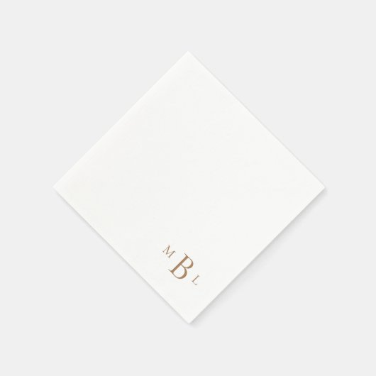 Corner Gold Monogram Simple Cocktail Napkins Serviette (Ecke)