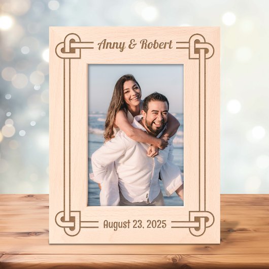 Corner Heart Shaped Knot Frame Wedding 12x18 Geätzte Rahmen