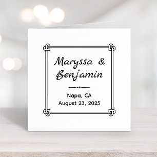 Corner Heart Shaped Knot Frame Wedding Gummistempel