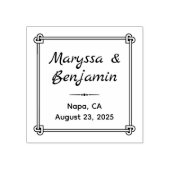 Corner Heart Shaped Knot Frame Wedding Gummistempel (Prägung)