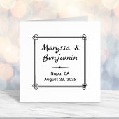 Corner Heart Shaped Knot Frame Wedding Permastempel