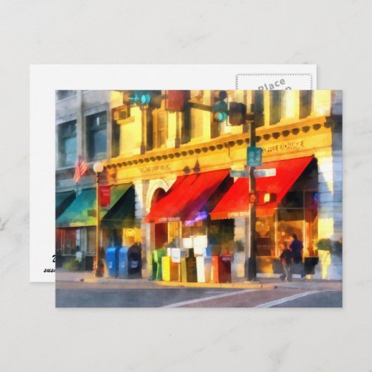 Corner oder Center und Merchant Rutland VT Postkarte (Vorne/Hinten)