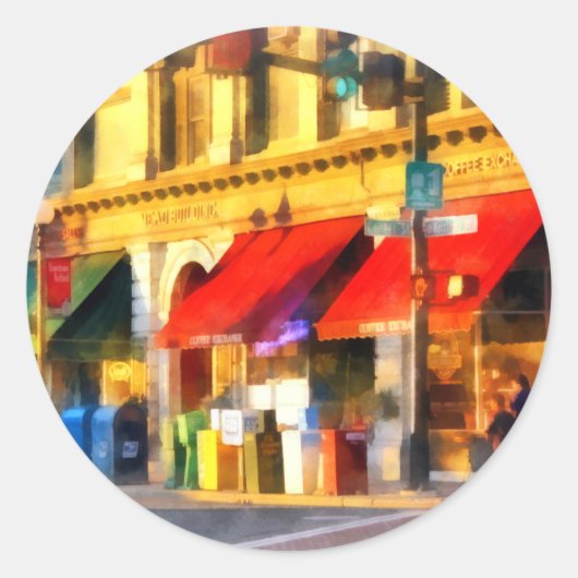 Corner oder Center und Merchant Rutland VT Runder Aufkleber (Vorderseite)