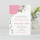 Corner Peony Wedding Einladung (Stehend Vorderseite)