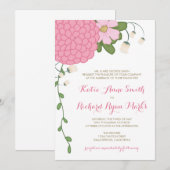 Corner Peony Wedding Einladung (Vorne/Hinten)