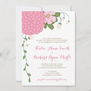 Corner Peony Wedding Einladung