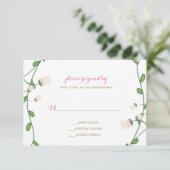 Corner Peony Wedding RSVP Karte (Stehend Vorderseite)