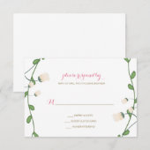 Corner Peony Wedding RSVP Karte (Vorne/Hinten)