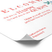 Corner Red Blume Welcome Guest Wifi Password Poster (Ecke)