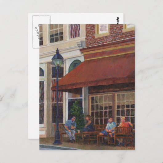 Corner Restaurant Postkarte (Vorne/Hinten)