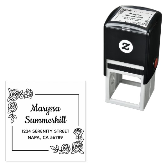 Corner Rose Blume Bouquet-Adresse Permastempel (Beispiel)