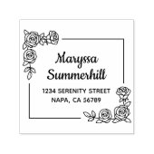 Corner Rose Blume Bouquet-Adresse Permastempel (Design)