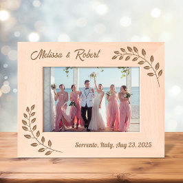 Corner Wreath Branch Couple Wedding 7x5 Geätzte Rahmen