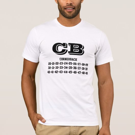 Cornerback jersey numbers T-Shirt (Vorderseite)