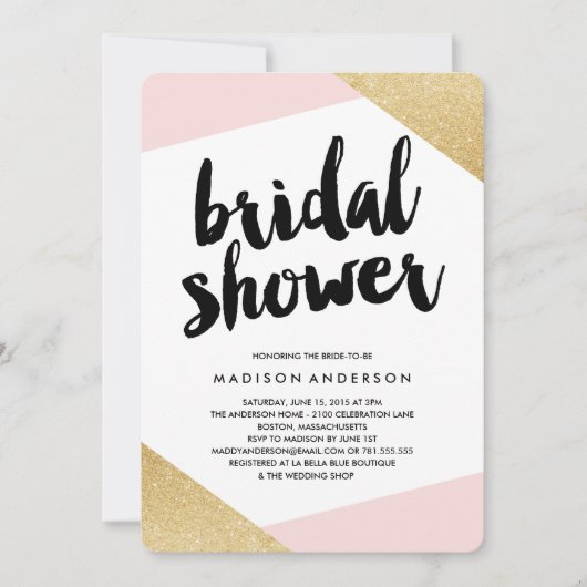 Corners Bridal Dusche Einladung (Vorderseite)