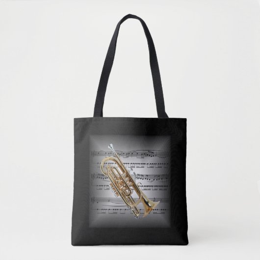 Cornet ~ 3-D Sheet Music Pillow ~ Grau/Schwarz ~ Tasche (Vorderseite)