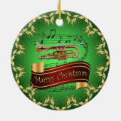 Cornet ~ Musical Scroll ~ Frohe Weihnachten ~ * ~ Keramik Ornament (Hinten)