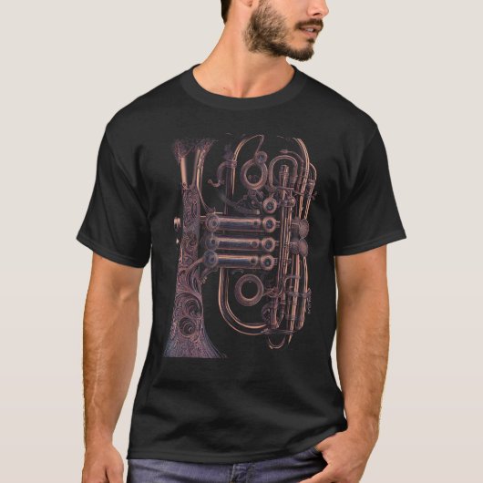 Cornet-Musikinstrument Graphic Steampunk T-Shirt (Vorderseite)