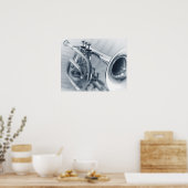 Cornet on Music Sheets Poster (Küche)