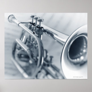 Cornet on Music Sheets Poster