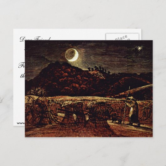 Cornfield im Mondlicht von Palmer Samuel Postkarte (Vorne/Hinten)