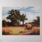 Cornfield mit Eichen | LandschaftsÖlmalerei Poster (Vorne)