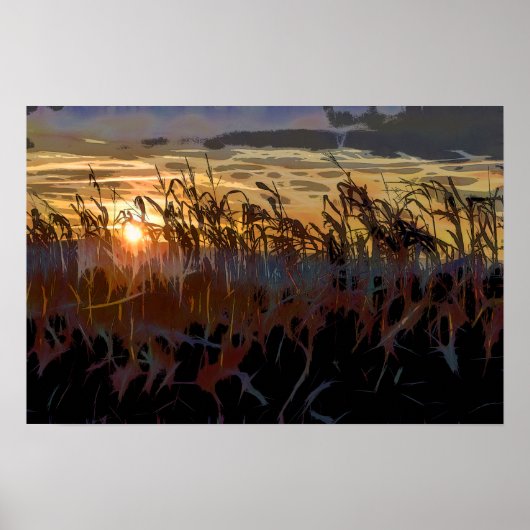 Cornfield-Sonnenaufgang Poster (Vorne)