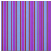 Cornfllower Blue, Dunkle Violette und Maroon Strip Stoff (Muster)