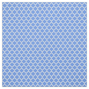 Cornfllower Blue, White Marokkanische Quarto #5 sz Stoff