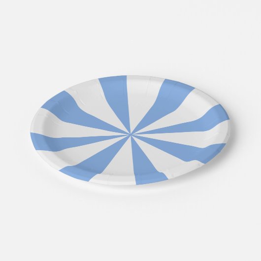 Cornflower Accent French Blue Geometric Party Pappteller (Schrägansicht)