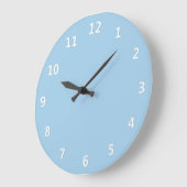 Cornflower Blau mit weißer Nummerierung Wall Clock Große Wanduhr (Winkel)