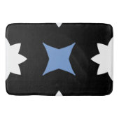 Cornflower Blau Schwarz Geometrisch Badematte (Vorderseite)